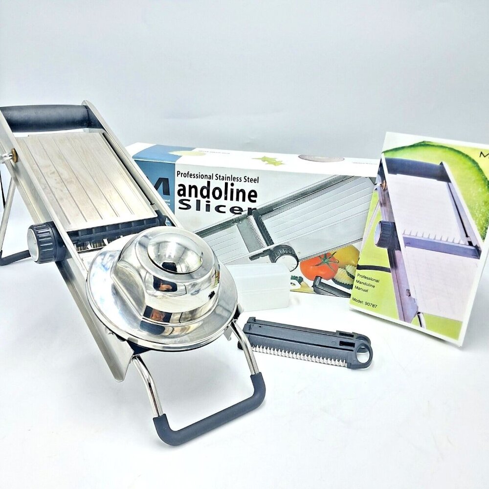 MIU France 90787 Professional Mandoline Slicer Stainless Steel Waffle Julienne